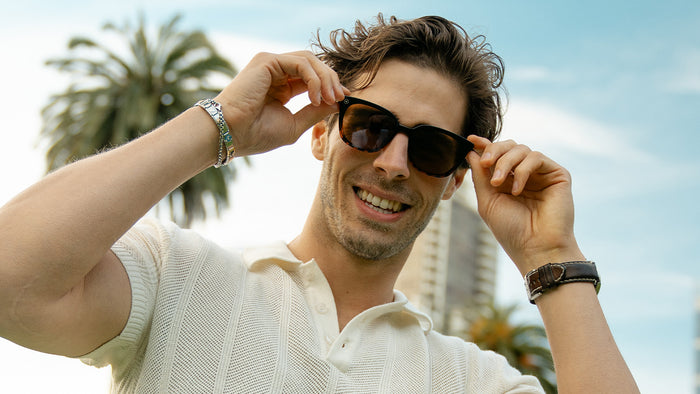 Man wearing West End Cloud Catchers Sunglasses