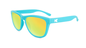 Knockaround Kids Sunglasses Matte Blue Frames with Yellow Lenses, Flyover