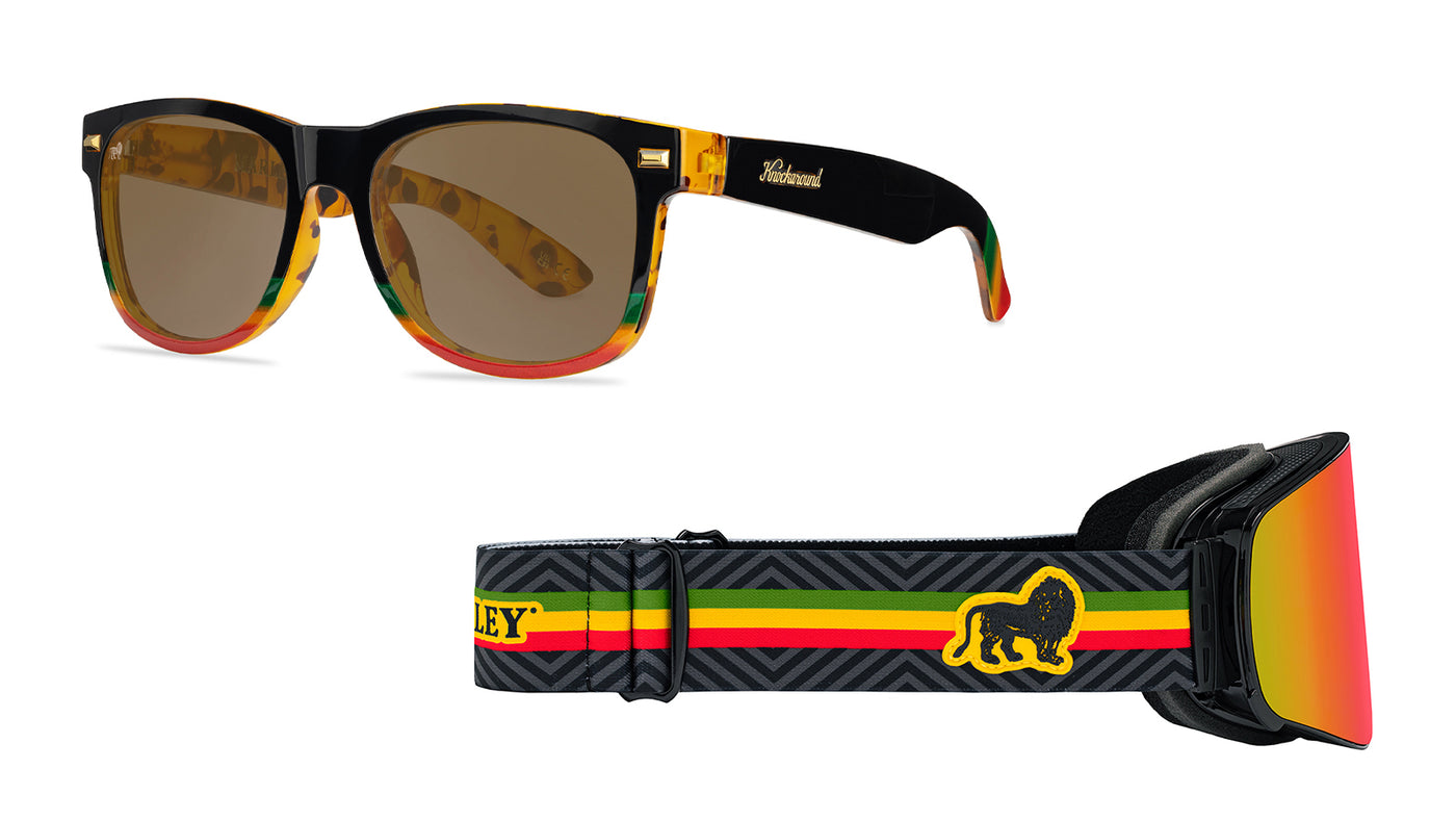 Bob Marley Fort Knocks Sunglasses and Slingshots Snow Goggles Bundle, Threequarter