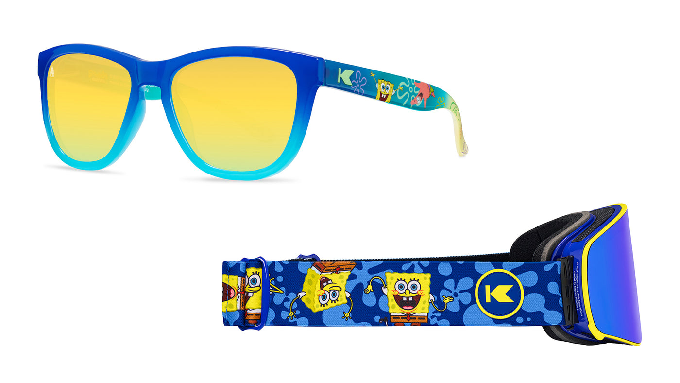 Spongebob SquarePants Premiums Sunglasses and Slingshots Snow Goggles Bundle, Threequarter