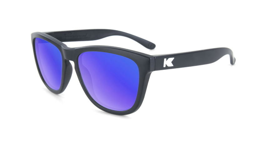 Knockaround Kids Sunglasses Black Frames with Blue Moonshine Lenses, Flyover