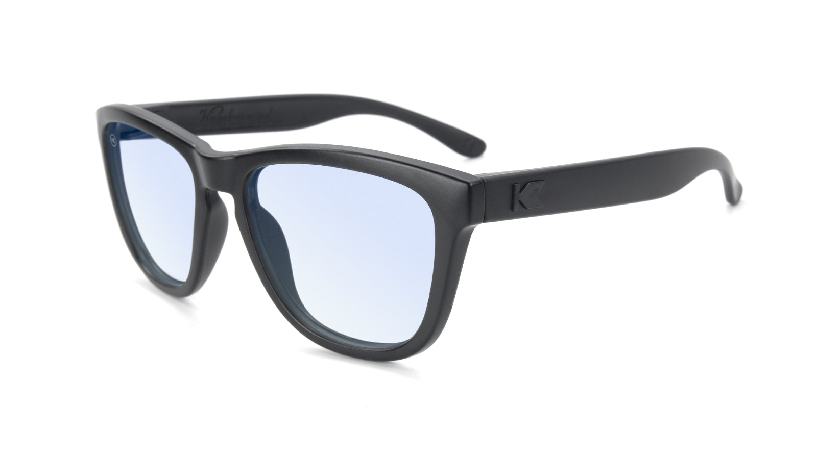 Kids Sunglasses with Matte Black Frame and Clear Blue Light Blocking Lenses, Flyover