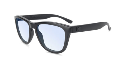 Kids Sunglasses with Matte Black Frame and Clear Blue Light Blocking Lenses, Flyover