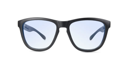 Kids Sunglasses with Matte Black Frame and Clear Blue Light Blocking Lenses, Front