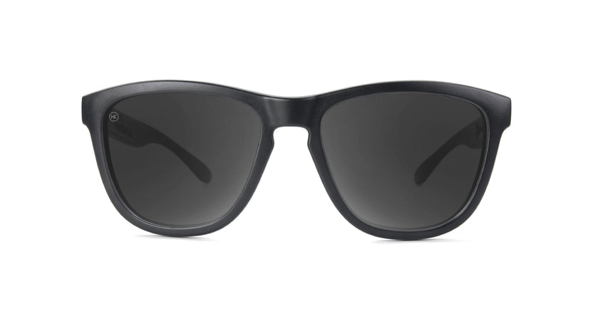 Kid Sunglasses with Matte Black Frame and Polarized Black Smoke Lenses, Front