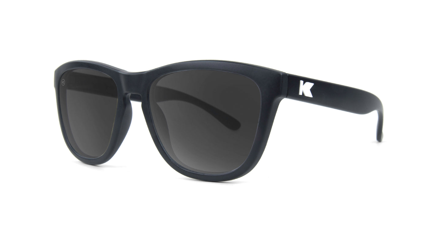 Kids Sunglasses with Black Frame, and Smoke Lenses, Threequarter