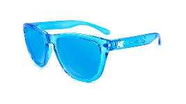 Clear blue kids sunglasses with blue lenses