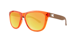 Kids Sunglasses with Campfire Frames and Red Sunset Lenses, Threequarter