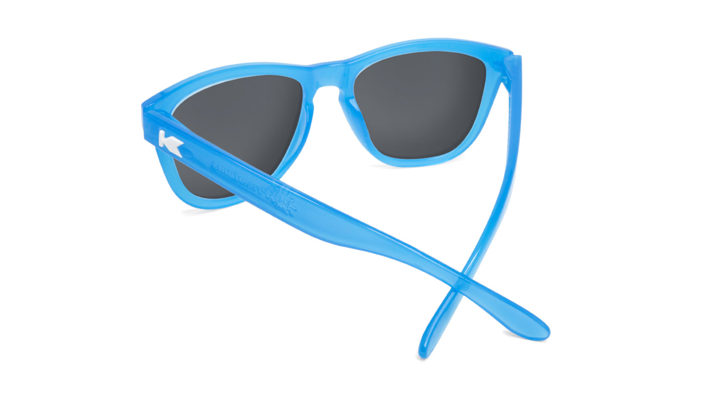 Kids Sunglasses with Glossy Blue Frame and Rainbow Lenses, Back