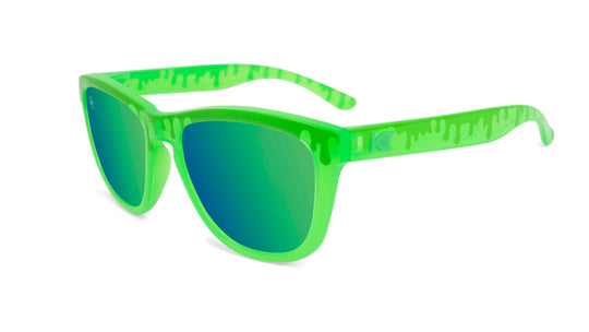 Kids Sunglasses with Glossy Green Frame and Green Lenses, Flyover