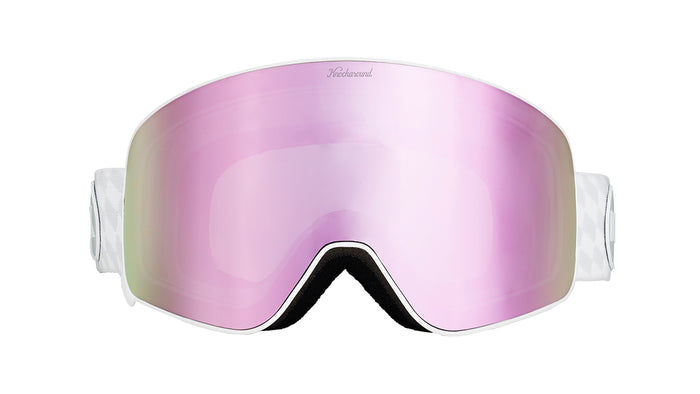 Knockaround Snow Goggles With Lilac Lens and White Strap, Front