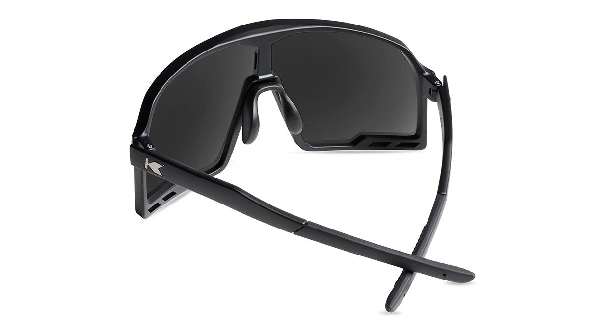 Sport Sunglasses with Black Frames and Black Smoke Lenses, Back