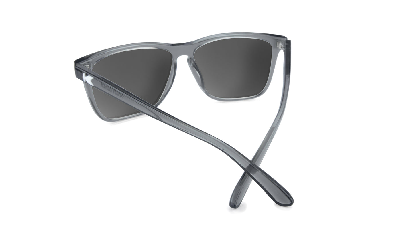Sport Sunglasses with Clear Grey Frame and Polarized Green Moonshine Lenses, Back
