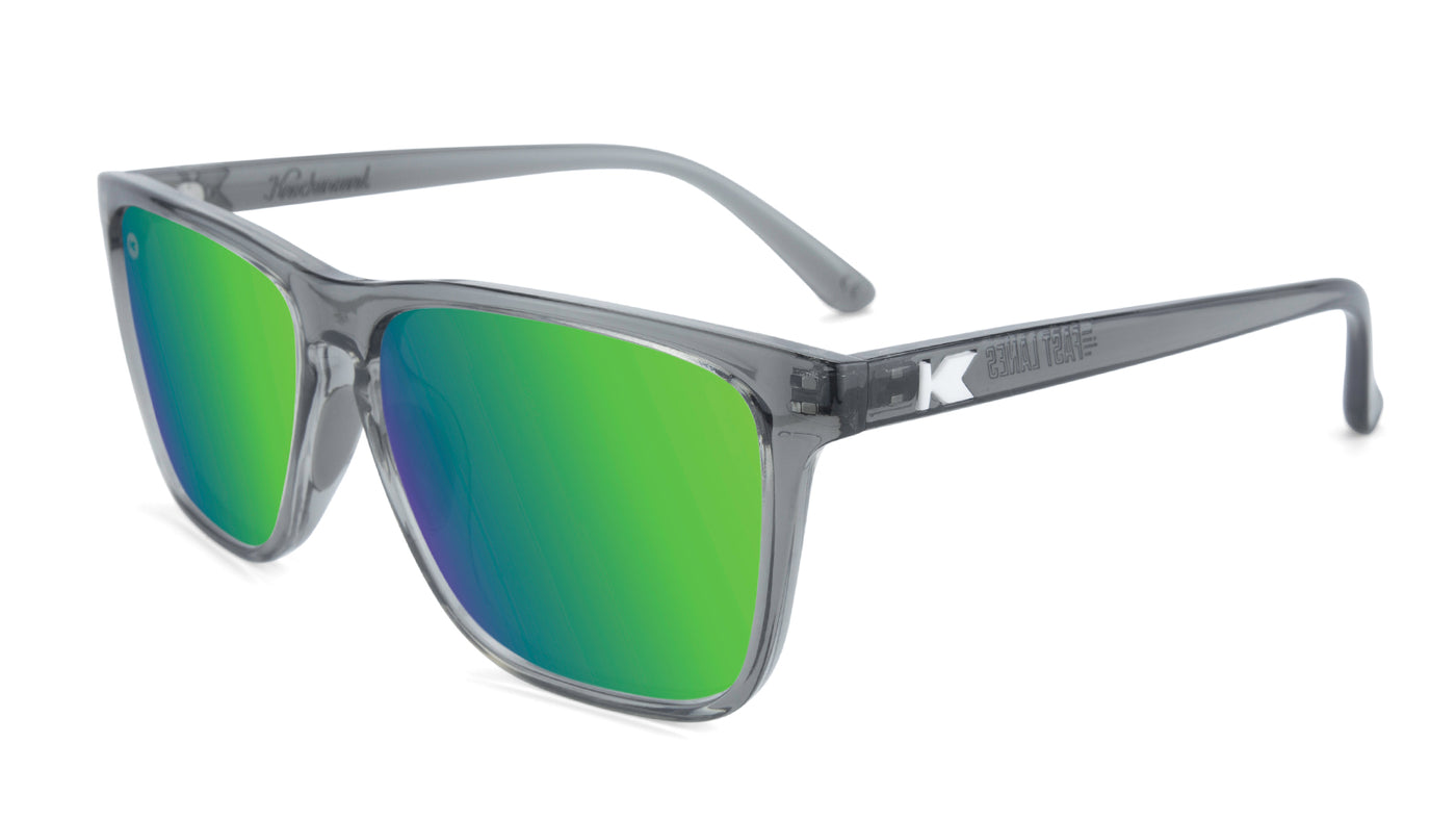 Knockaround Clear Grey / Green Moonshine Fast Lanes Sport Sunglasses