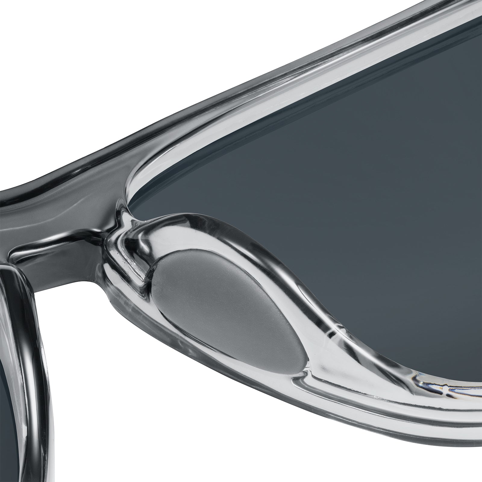 Square Clear Grey Polarized Sport Sunglasses w/ Green Mirrored Lenses