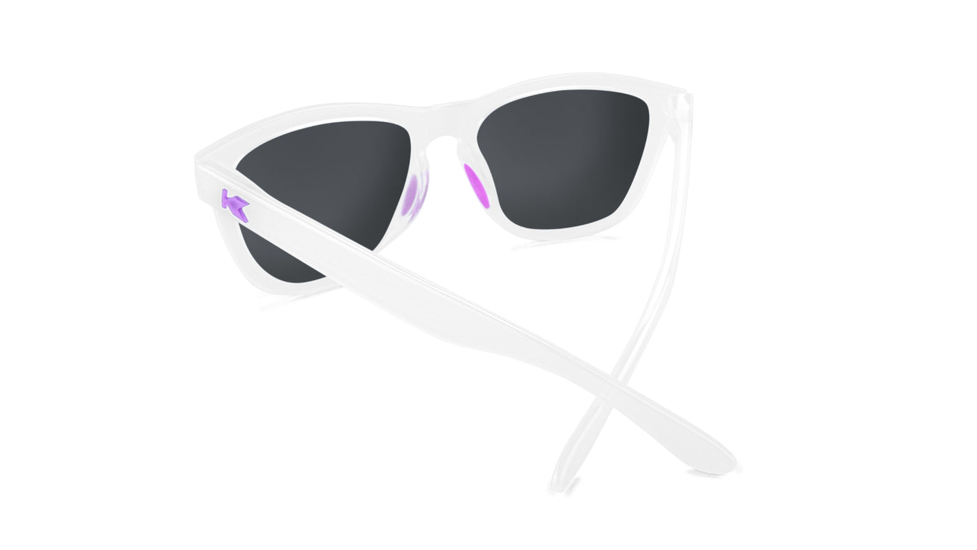Sport Sunglasses with Clear Jelly Frame and Polarized Purple Lenses, Back
