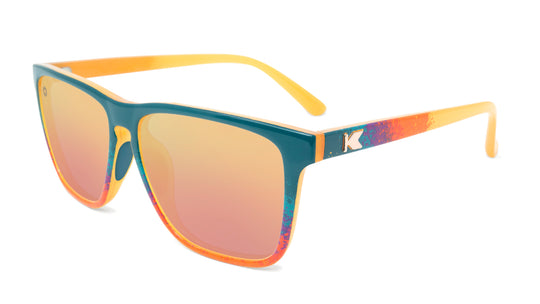 Sunglasses with Speckled Sunset Frames and Polarized Rose Gold Lenses. Flyover