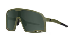 Knockaround Sport Sunglasses with Army Green Frames and Aviator Green Lenses, Threequarter