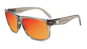 Sunglasses with Clear Grey Frames and Polarized Red Sunset Lenses,Flyover