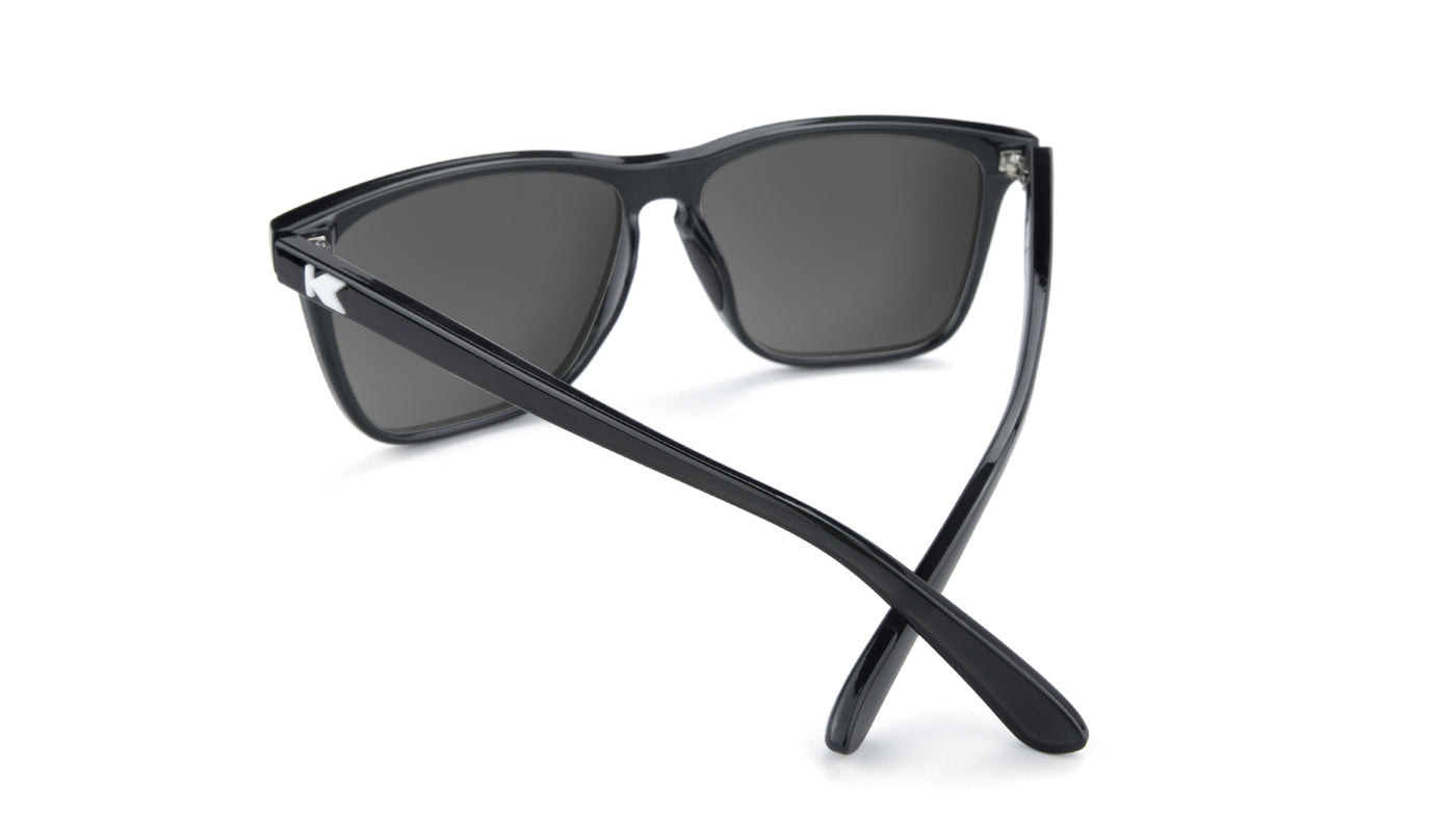 Sport Sunglasses with Jelly Black Frame and Polarized Sky Blue Lenses, Back
