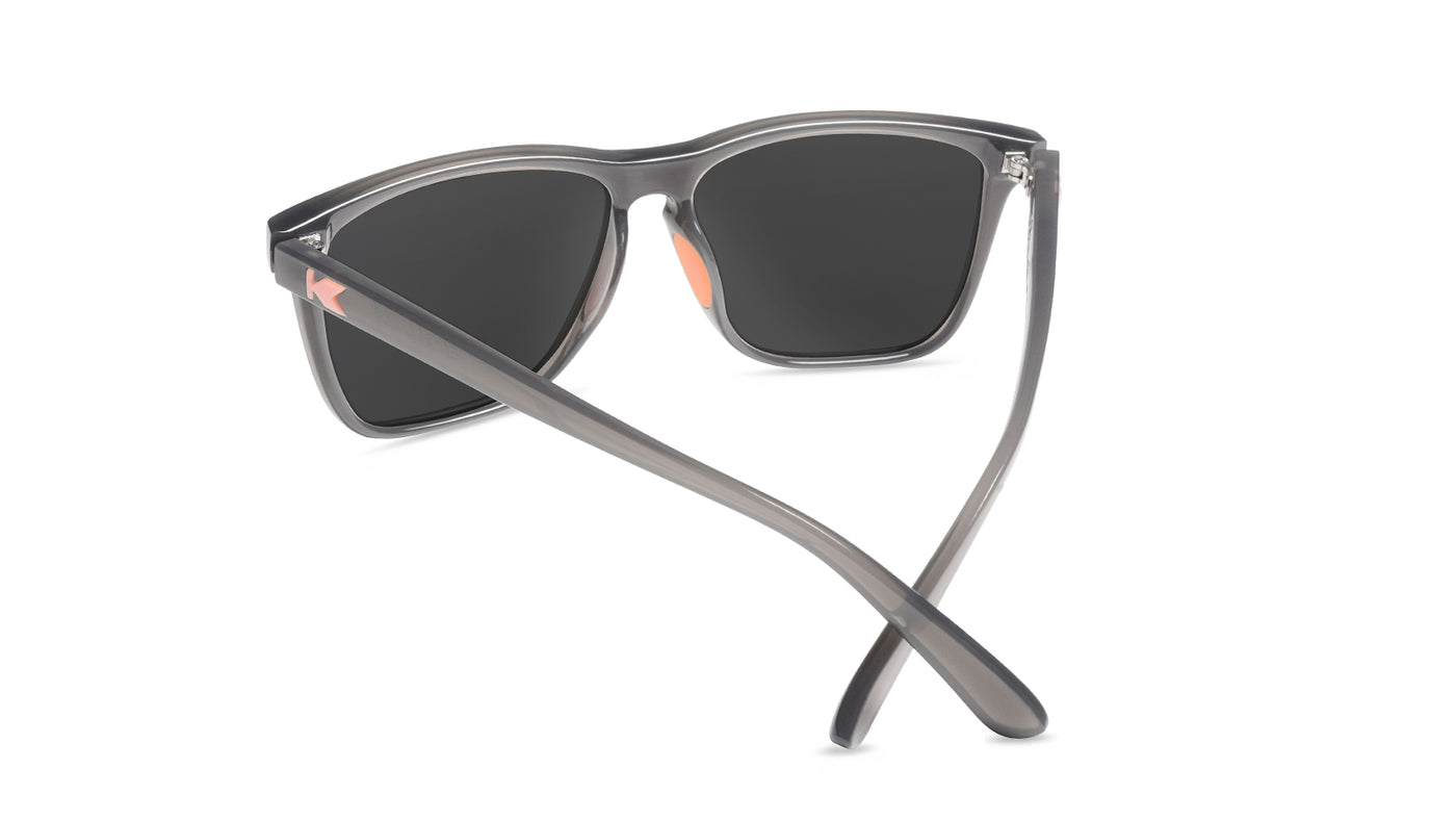 Sunglasses with Grey Frames and Polarized Peach Lenses, Back