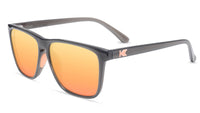 Sunglasses with Grey Frames and Polarized Peach Lenses, Flyover
