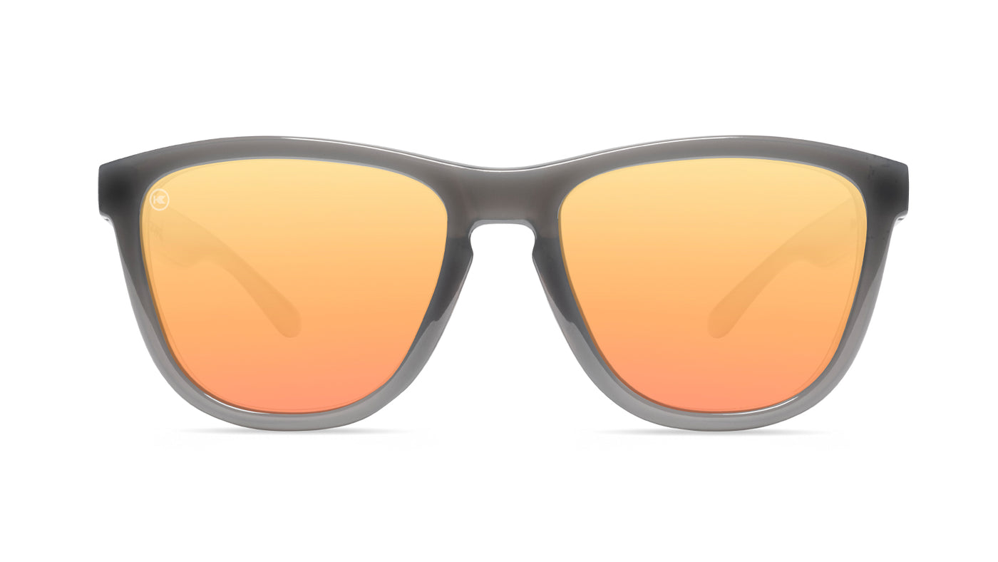 Sport Sunglasses with Jelly Grey Frames and Polarized Peach Lenses, Front