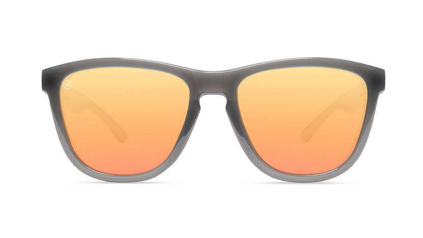 Sport Sunglasses with Jelly Grey Frames and Polarized Peach Lenses, Front
