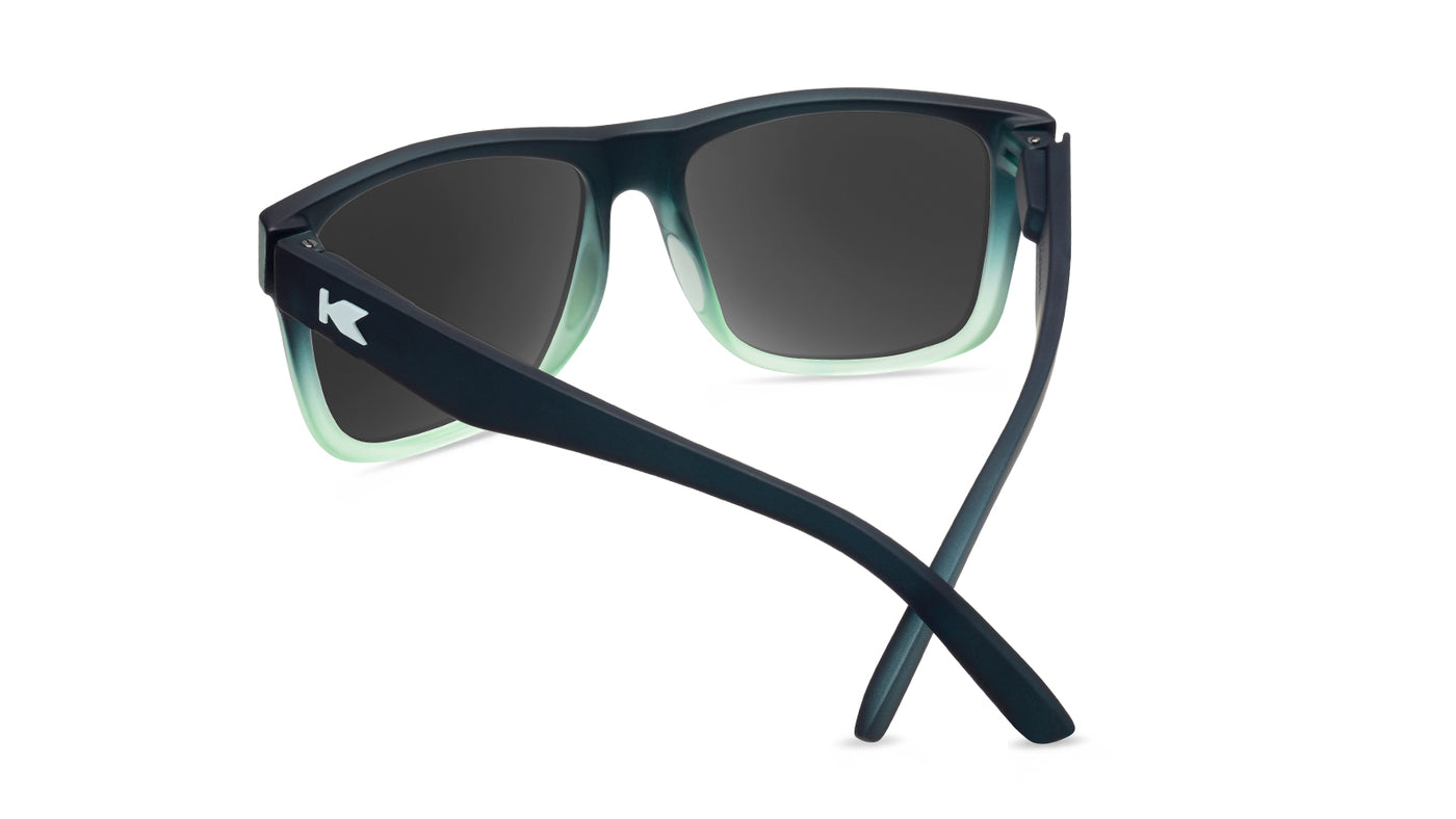 Sport Sunglasses with Green Frame and Polarized Pink Lenses, Back