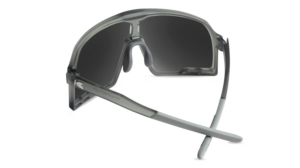 Sport Sunglasses with Frosted Grey Frames and Silver Smoke Lenses, Back