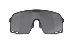 Sport Sunglasses with Frosted Grey Frames and Silver Smoke Lenses, Front