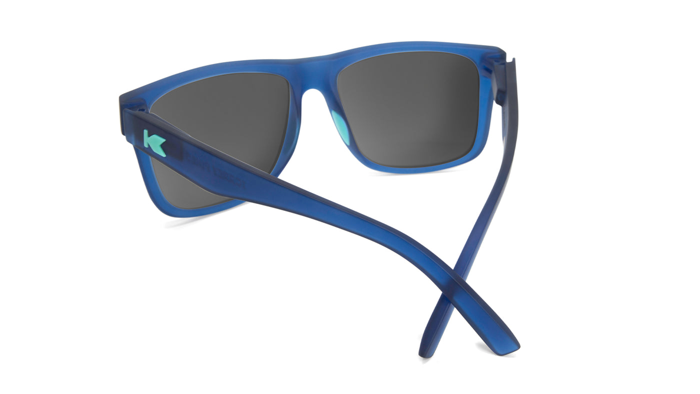 Sunglasses with Navy Frames and Polarized Green Lenses,  Back