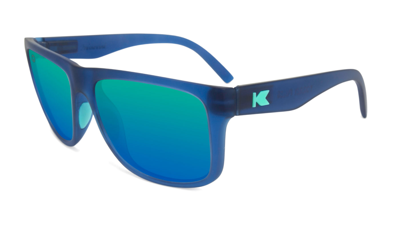 Rubberized Navy Torrey Pines Sport Prescription Sunglasses with Blue Lens, Flyover