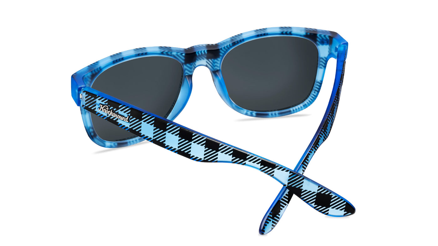 Sunglasses with Blue Buffalo Frames and Polarized Blue Lenses