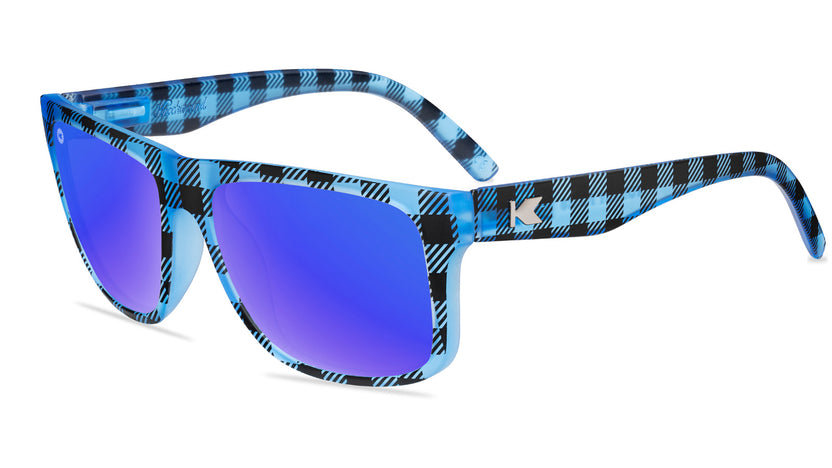 Sunglasses with Blue Buffalo Frames and Polarized Blue Lenses