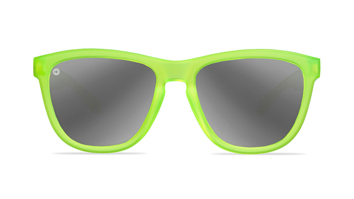 Sunglasses with Citrus Squares Frames and Polarized Silver Lenses