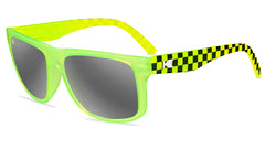 Sunglasses with Citrus Squares Frames and Polarized Silver Lenses