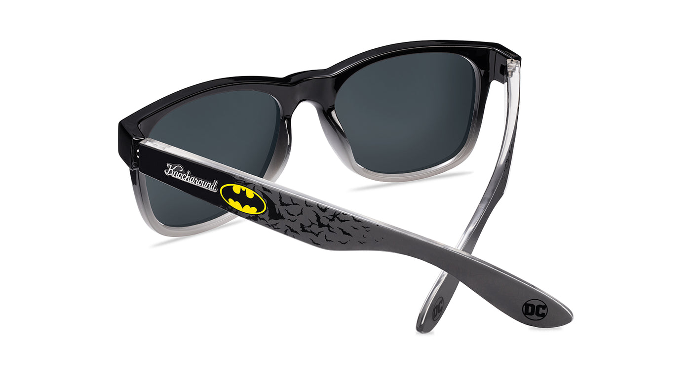 Knockaround Batman Fort Knocks Sunglasses with polarized silver lenses, back