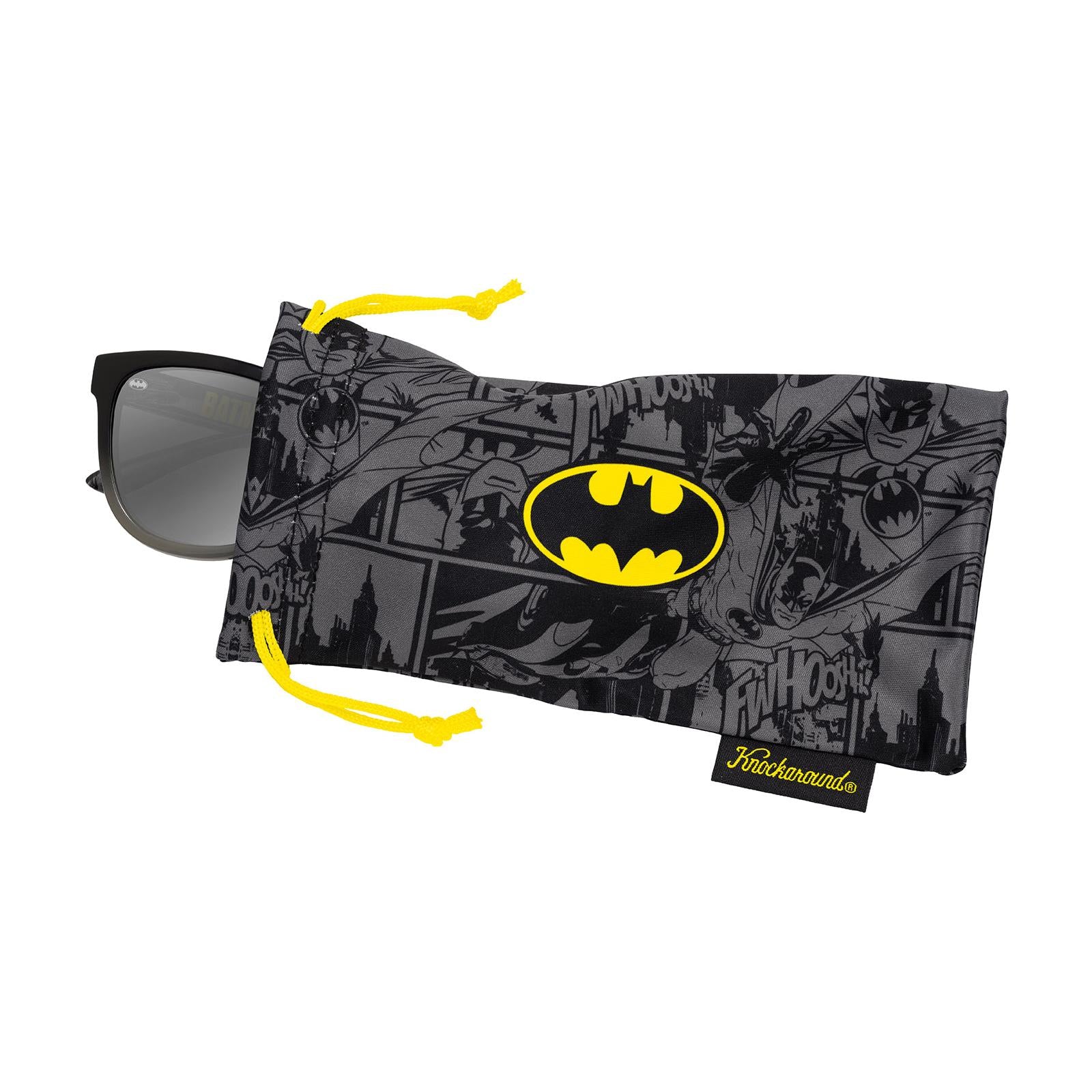 Polarized Black Batman DC Kids Sunglasses w/ Silver Lenses, Ages 1-8