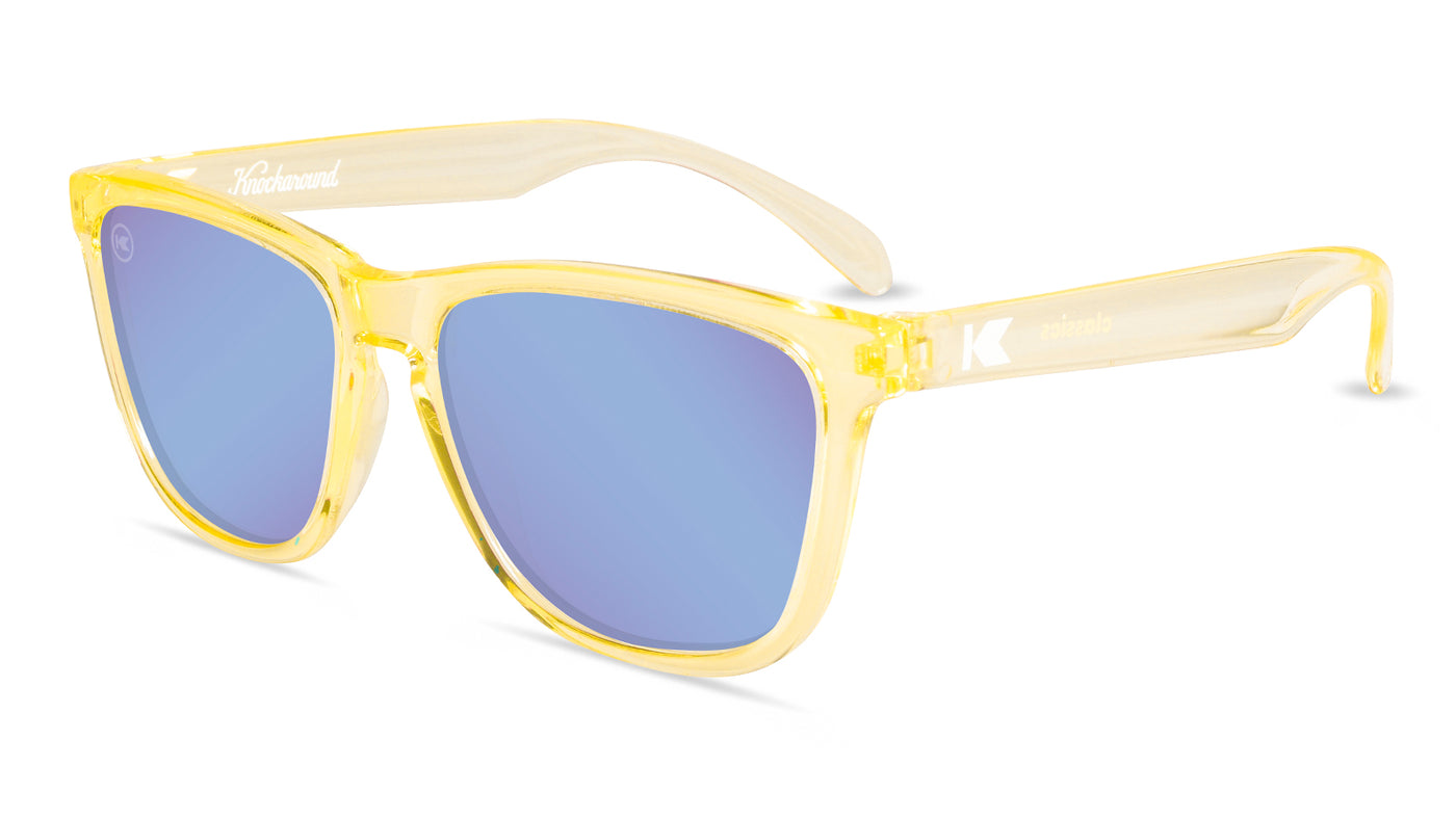 Sunglasses with Peach Frames and Polarized Snow Opal Lenses,Flyover