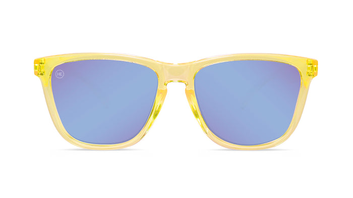 Sunglasses with Peach Frames and Polarized Snow Opal Lenses, Front
