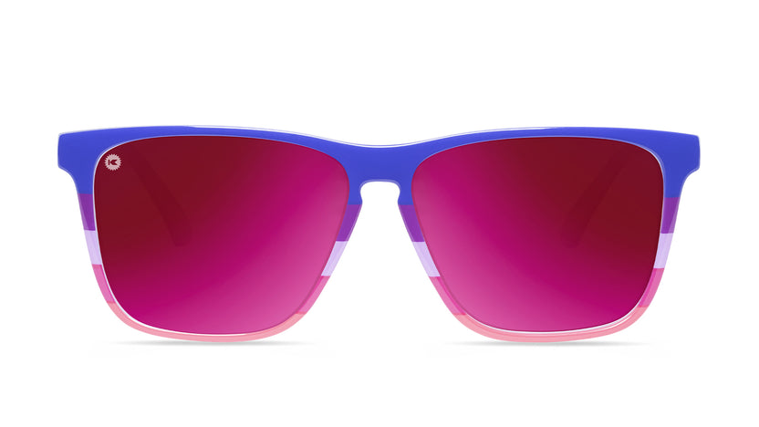 Sunglasses with Berry-inpired Frames and Polarized Fuchsia Lenses, Front