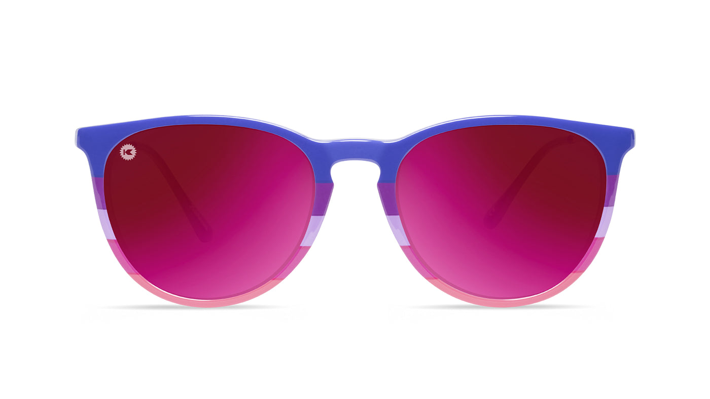 Sunglasses with Berry-inpired Frames and Polarized Fuchsia Lenses, Front