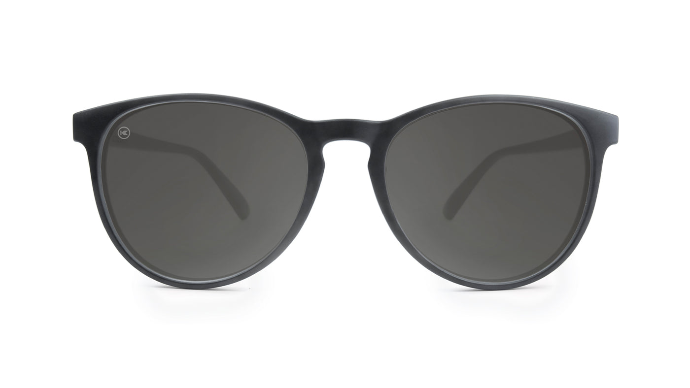 Sunglasses with Matte Black Frame and Polarized Black Smoke Lenses, Front