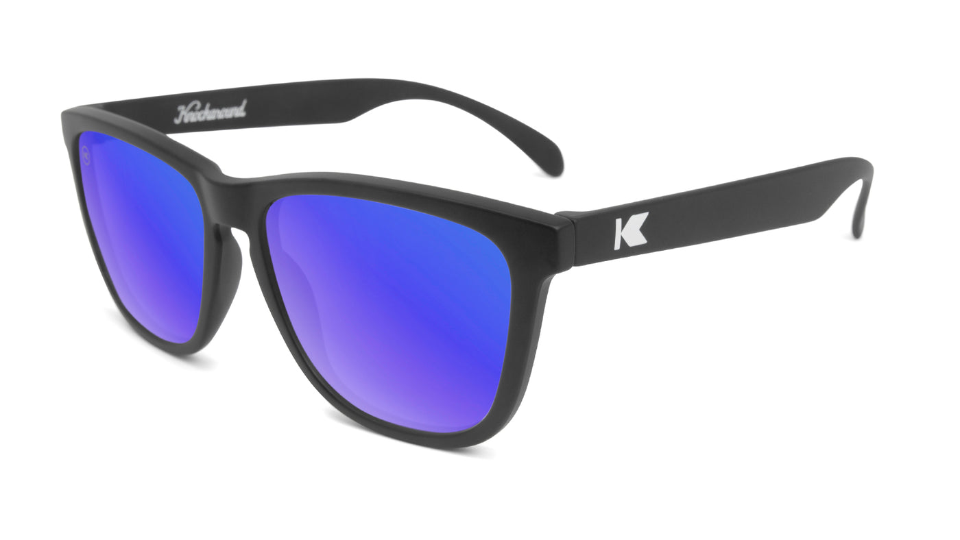 Knockaround Classics Polarized Sunglasses, Black Frame/Blue Lens