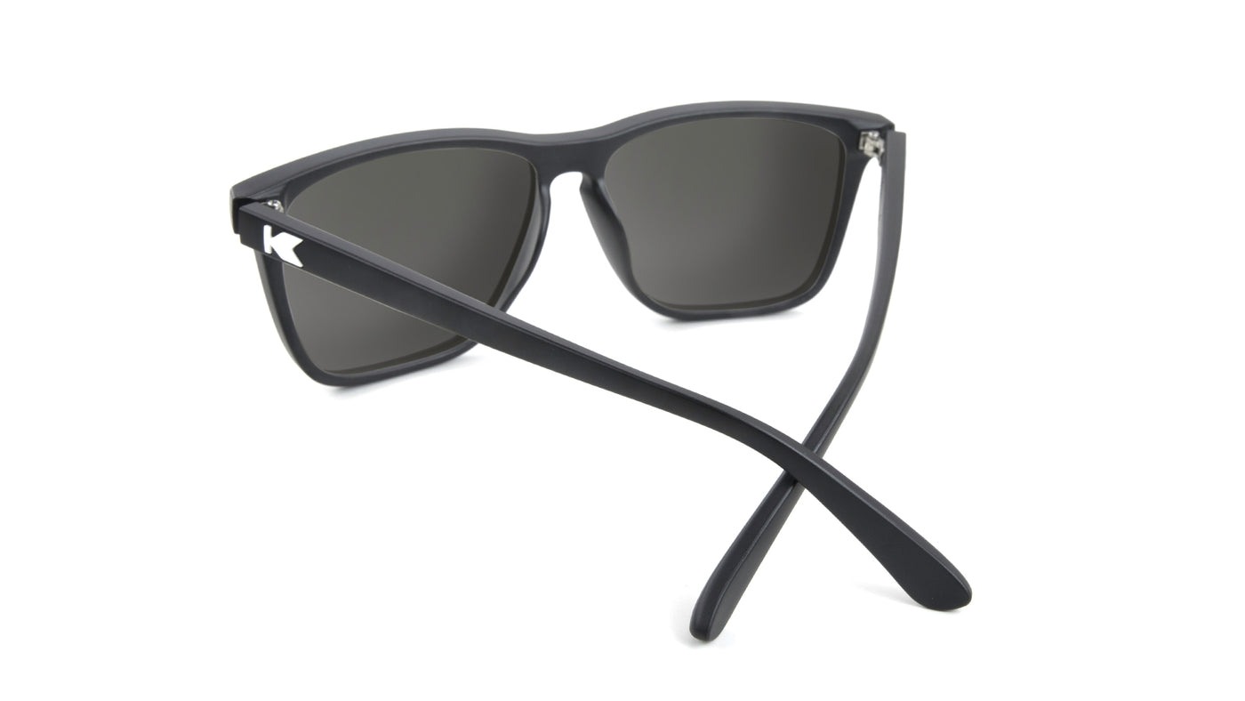 Sunglasses with Matte Black Frames and Polarized Blue Moonshine Lenses, Back