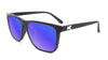 Sunglasses with Matte Black Frames and Polarized Blue Moonshine Lenses, Flyover