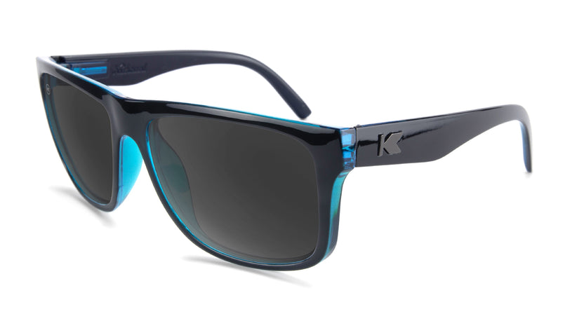 Sunglasses with Black Ocean Geode Frame and Polarized Black Smoke Lenses, Flyover