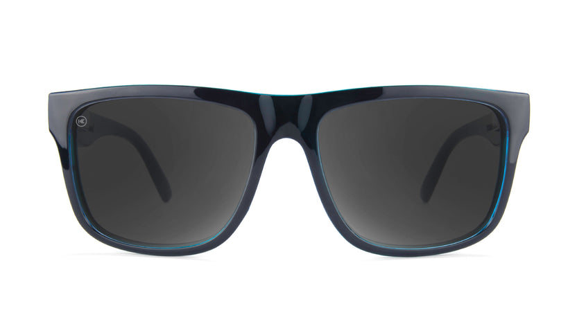 Sunglasses with Black Ocean Geode Frame and Polarized Black Smoke Lenses, Front