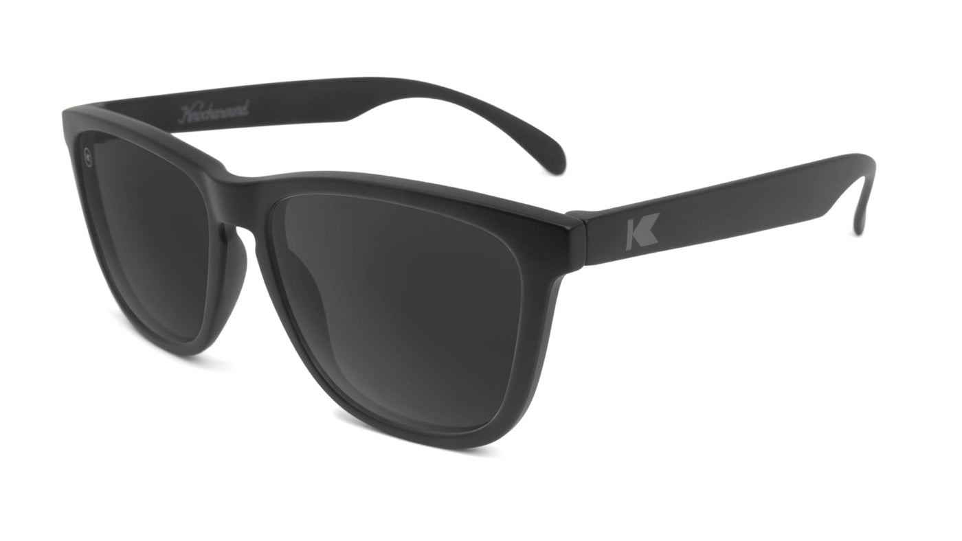 Sunglasses with Black Frame and Polarized Black Smoke Lenses, Flyover